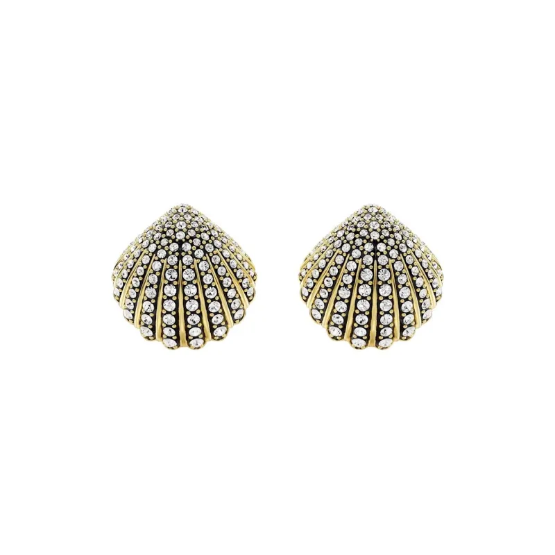 Swarovski Faux Crystal Gold Tone Plated Stud Earrings Women's Gold-1