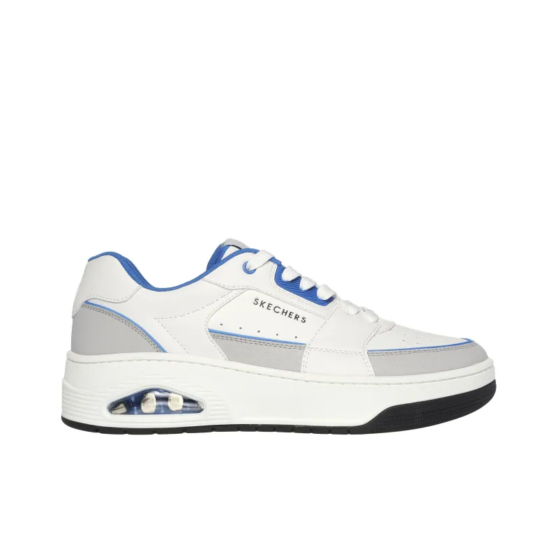 Skechers Anti Slip Wear Resistant Low Top Running Shoes Men's White Blue-1