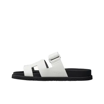 HERMES Chypre Fashion Slippers Women's White