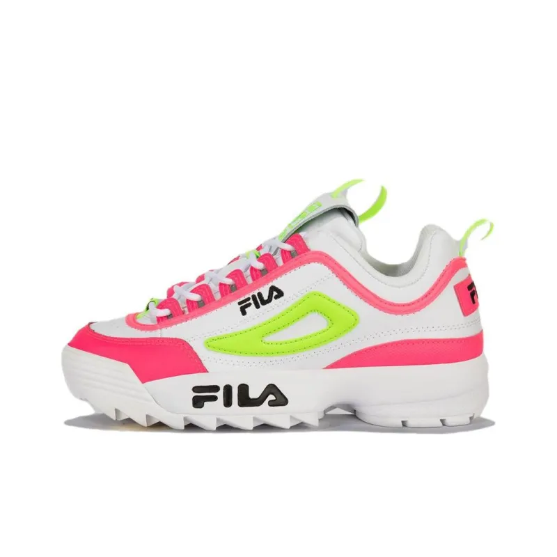 FILA Disruptor 2 Cushioning Low-Top Tennis Shoes Women's White Pink-0