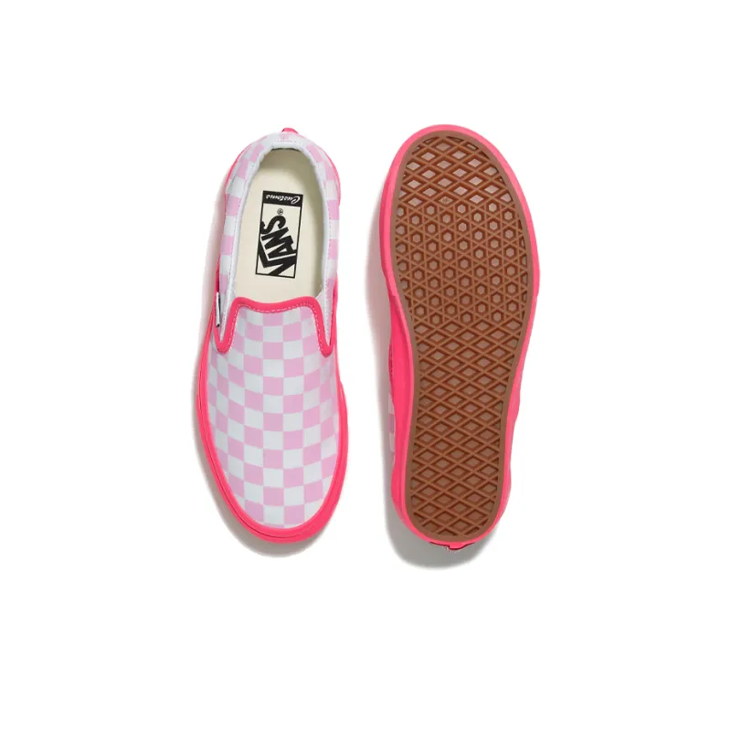 Vans Slip on Customs Neon 'Pink Checkerboard'-4