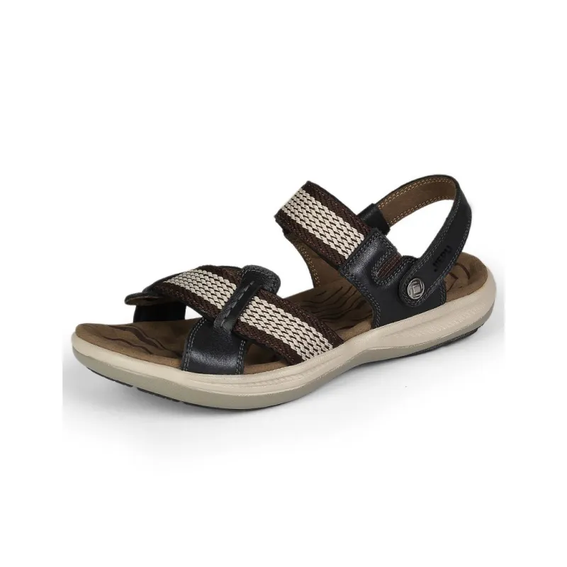 JIEPU Beach Sandals Unisex Black/Brown/Khaki-1