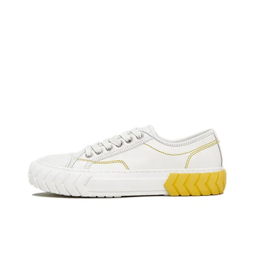 Both Canvas Shoes Women's Low-Top White/Yellow