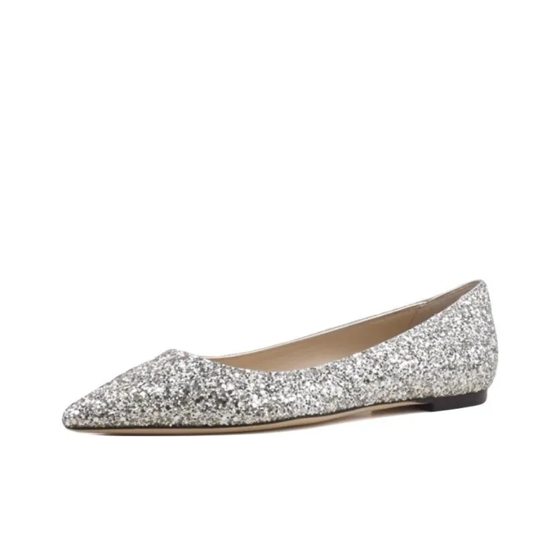 Jimmy Choo ROMY Flat Shoes Women's Champagne Gold-1