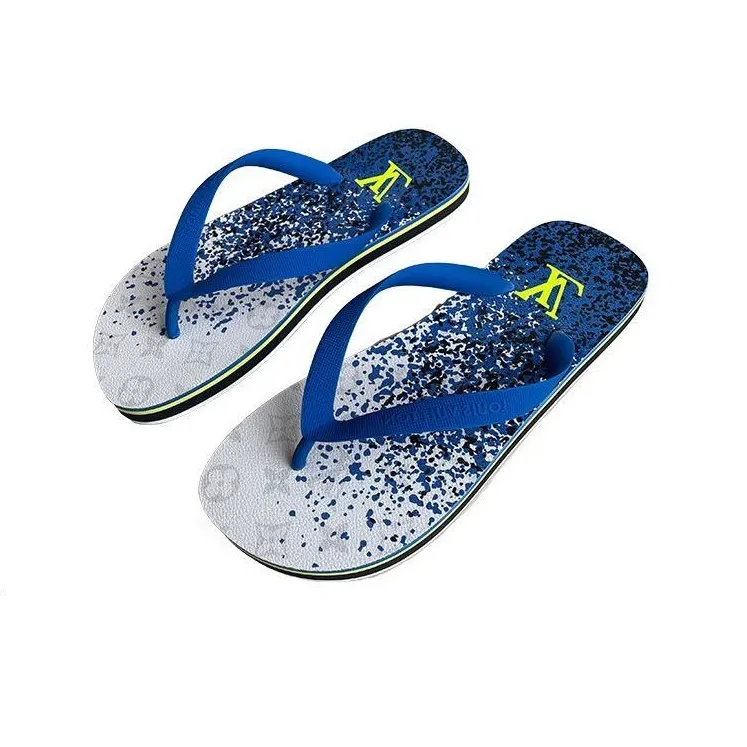 LOUIS VUITTON Flip Flops Men's Blue White-0