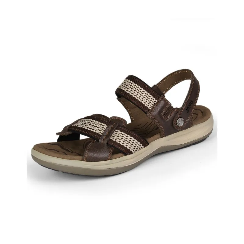 JIEPU Beach Sandals Unisex Black/Brown/Khaki-4