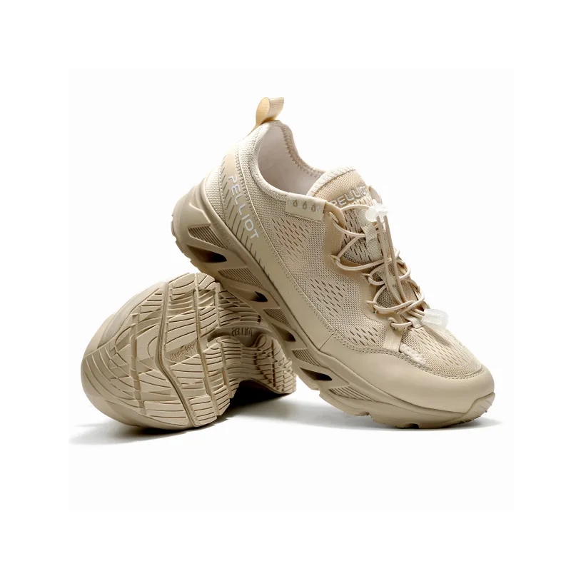 PELLIOT Outdoor Shoes Unisex Low Top [Men's]Obsidian Black/Beige Camel[Women's]Rose Pink/Obsidian Black/Beige Camel-22