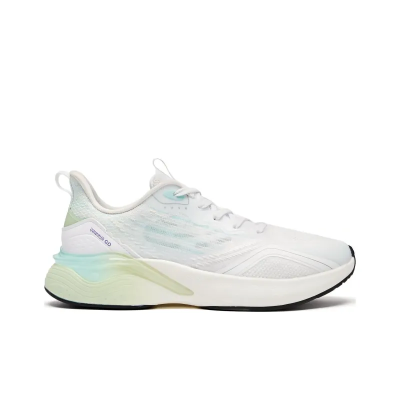 QIAODAN Boundless 5.0 Cushioning Low Top Running Shoes Women's White Green-1
