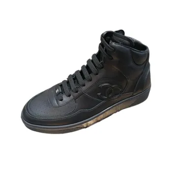 CHANEL High Top Skateboard Shoes Men's Black