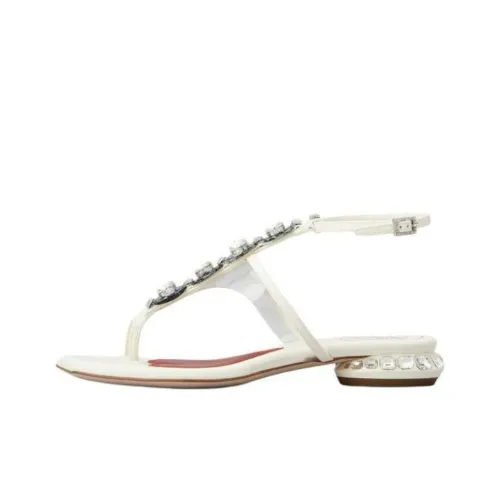 Roger Vivier Jewel Heel Disco Strap Sandals 2.5cm Women's White