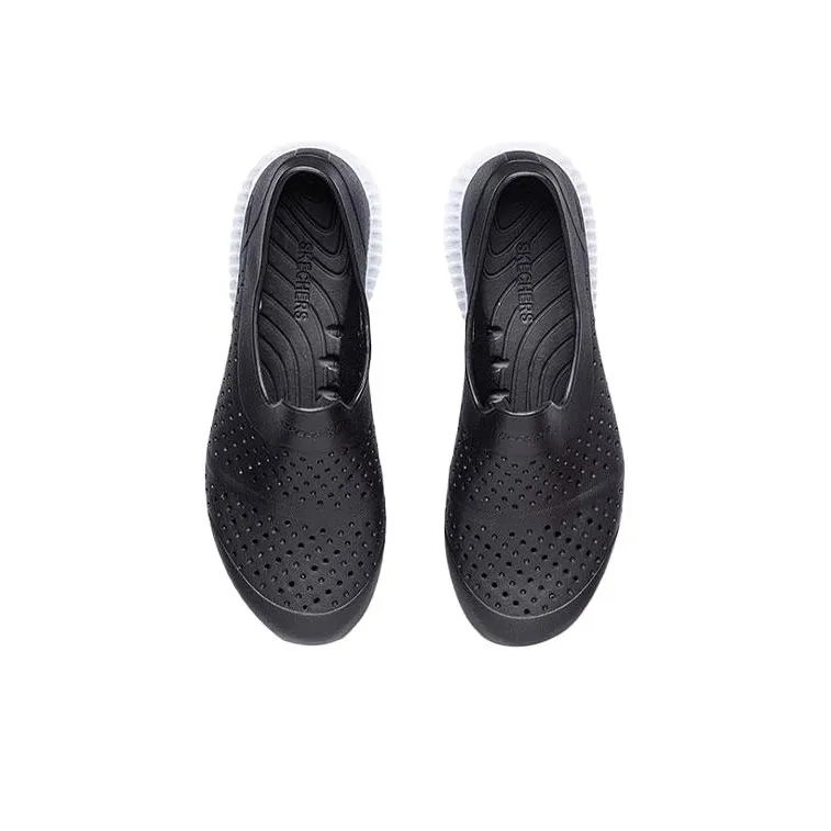 Skechers Elite Fle Abrasion Resistant Low Top Casual Shoes Men's Black-3