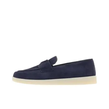 PRADA Logo Plaque Slip On Loafers