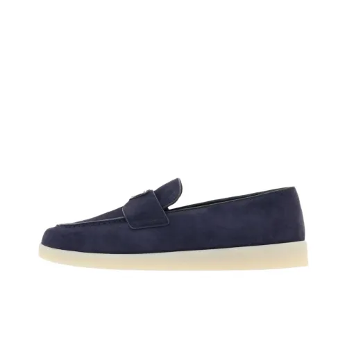 PRADA Triangle-logo Suede Loafers