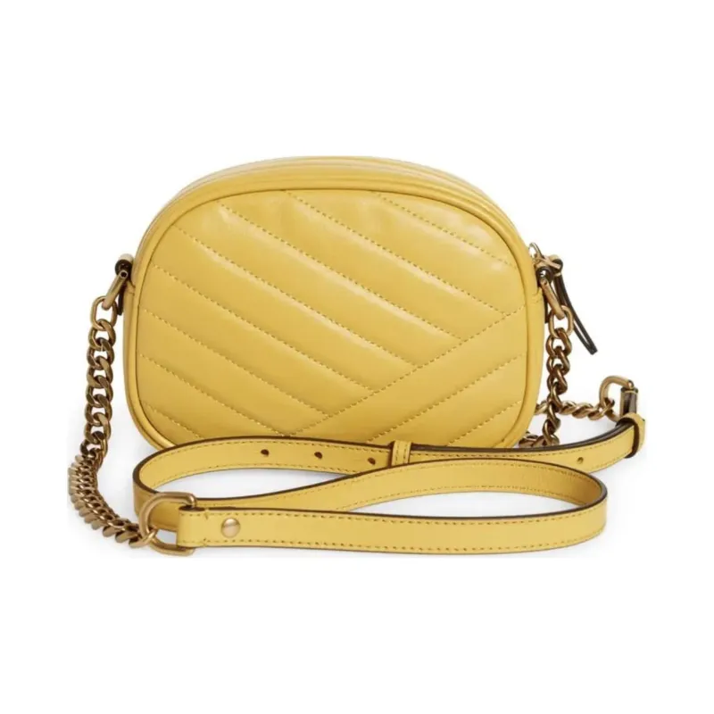 TORY BURCH Kira Lambskin Camera Bag, Crossbody Bag, Shoulder Bag Women's Light Yellow-2