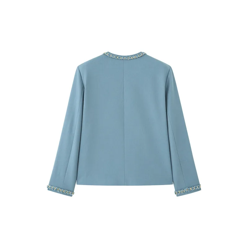 Luqingyi Jackets Coats Women's Blue-1