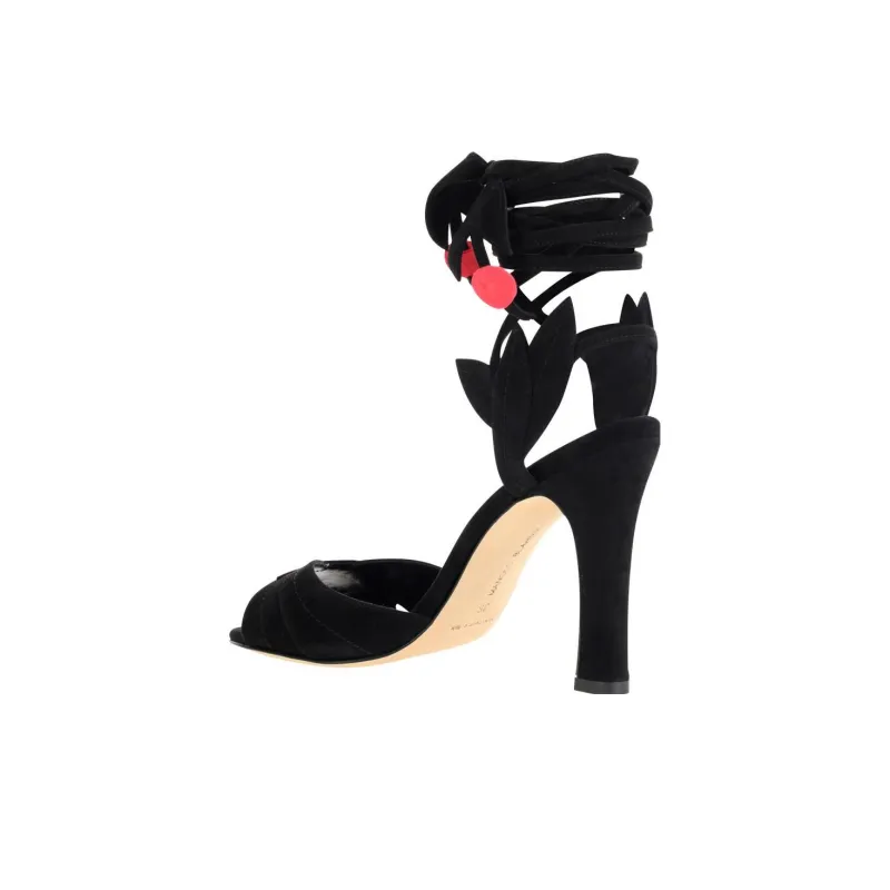 MANOLO BLAHNIK One Strap Sandals 10.5cm Women's Black-4