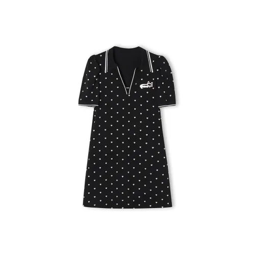 CoLove Short-Sleeved Dresses Women's Black With White