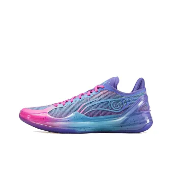 LiNing Blade 4V2 Cushioned Slip Resistant Lightweight Rebound Low Top Performance Basketball Shoes Men's Blue Purple