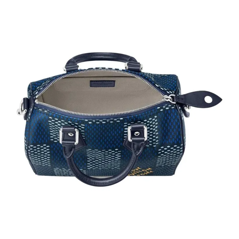 LOUIS VUITTON Speedy 25 Bandoulière Damier Heritage Blue-1