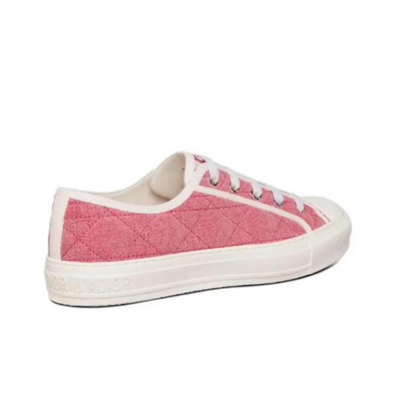 DIOR Walk'N'DIOR Low Top Pink Faded Cannage Embroidered Denim Women's-4