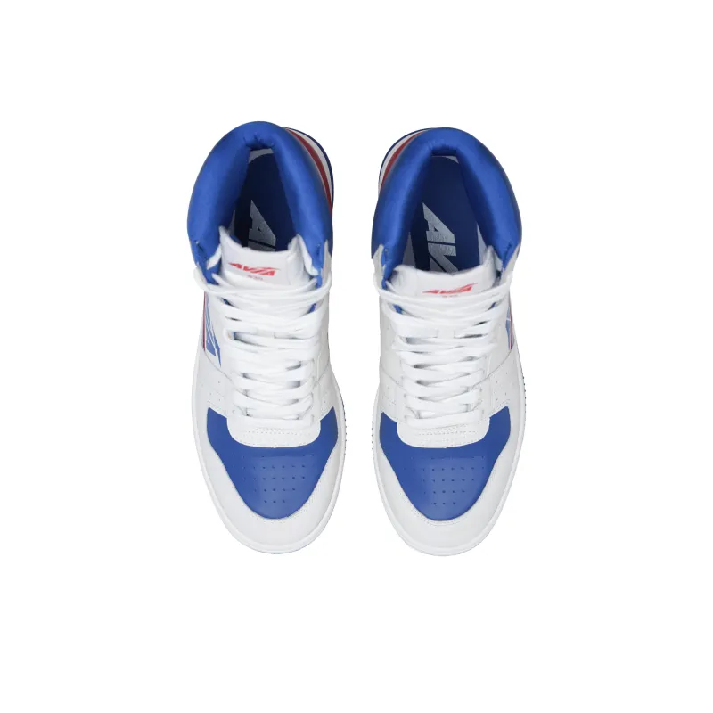 AVIA 830 Series Anti Slip Wear Resistant High Top Vintage Basketball Shoes Men's White Red Blue-3