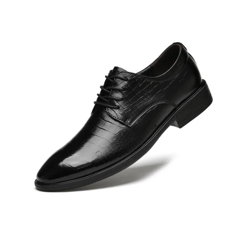 DILIKAN Dress Shoes Men Low Top Black-3
