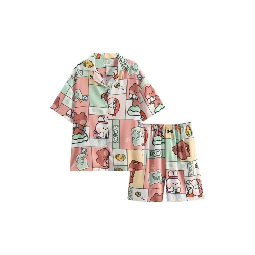 FENTENG x LINE FRIENDS Pajama Set Women's Multicolor