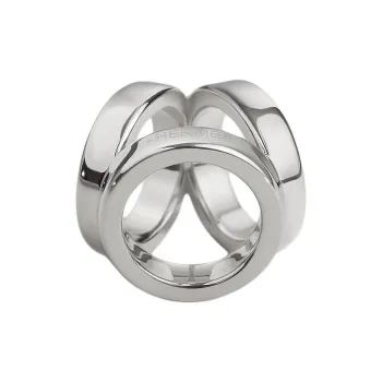 HERMES Silk Scarf Clip Women's Silver