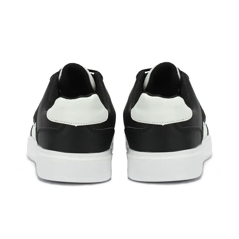 Singing Anti Slip And Wear Resistant Lightweight Low Top Skateboard Shoes Unisex Black White-3