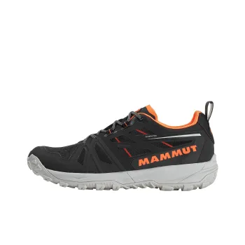 MAMMUT Saentis Cushioning, Slip Resistant, And Abrasion Resistant Low Top Outdoor Shoes Men's Black Orange