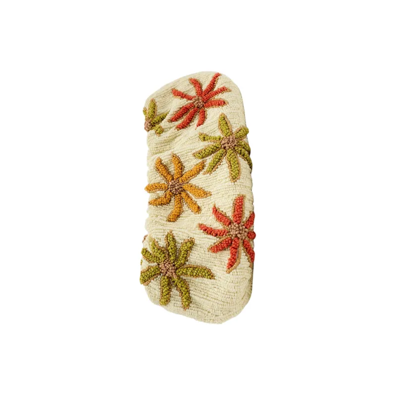 ZARA Cotton One Shoulder Crossbody Clutches Medium Size Women's Beige & Multicolor-5