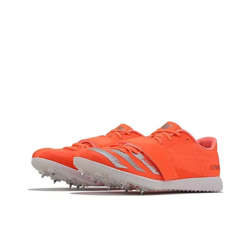 Adidas Adizero Triple Jump Cushioning Wear Resistant Low Top Running Shoes Unisex Silver Orange-2