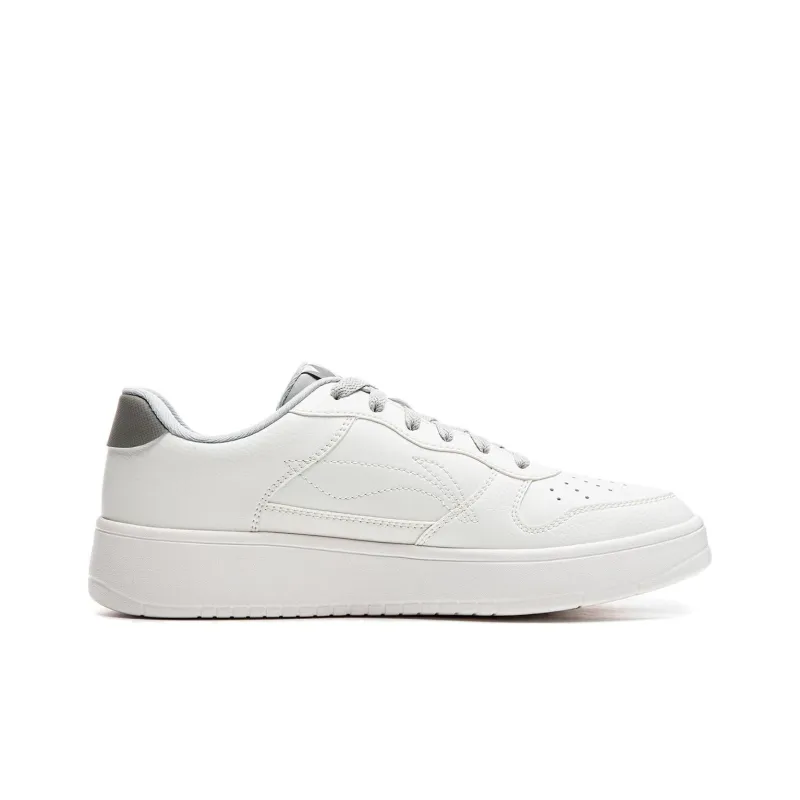 LiNing Pontoon Boats Slip Resistant Cushioning Abrasion Resistant Low Top Skateboard Shoes Men's White Gray-1