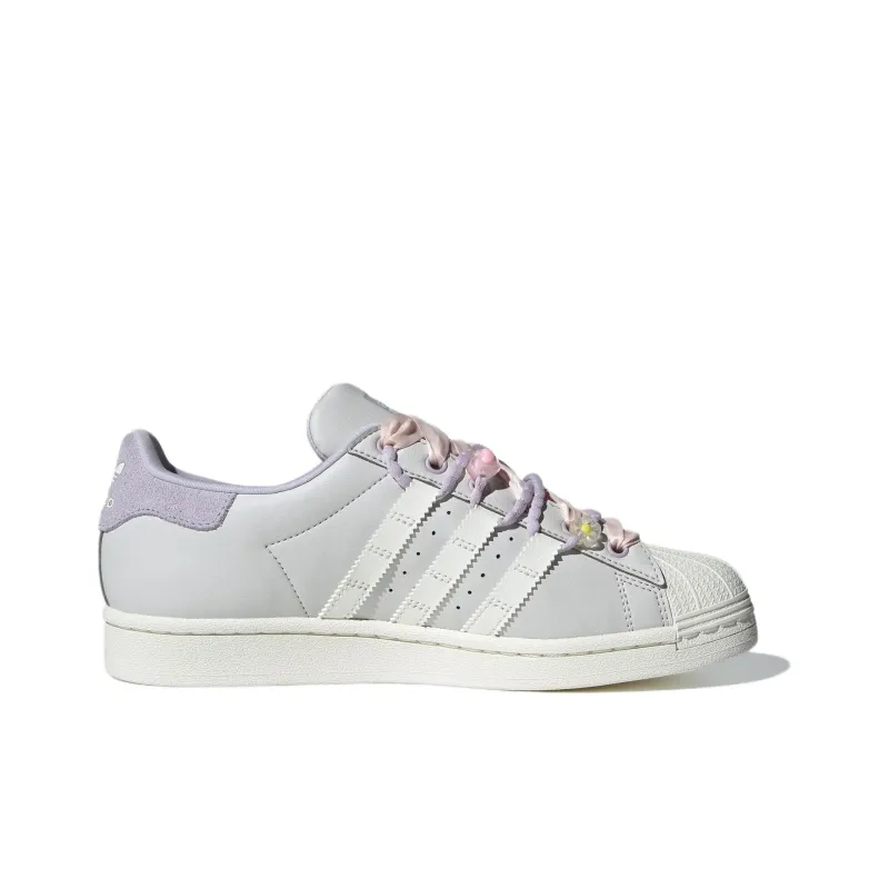 Adidas Originals SUPERSTAR Low Top Skateboard Shoes Women's Silver Purple-1