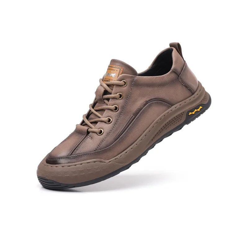Help Casual Shoes Men Low Top Gray/Yellow Brown-1