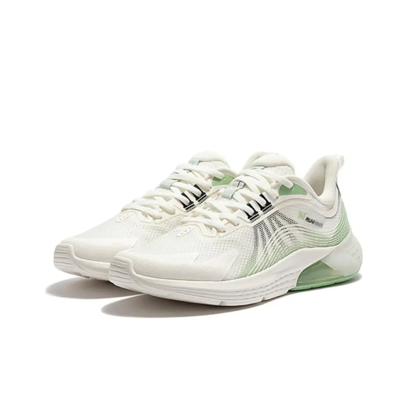 361° Anti Slip Wear Resistant Breathable Lightweight Low Top Running Shoes Men's White Green-2