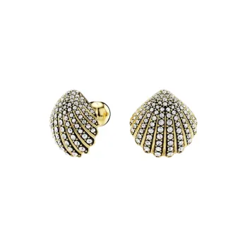 Swarovski Faux Crystal Gold Tone Plated Stud Earrings Women's Gold