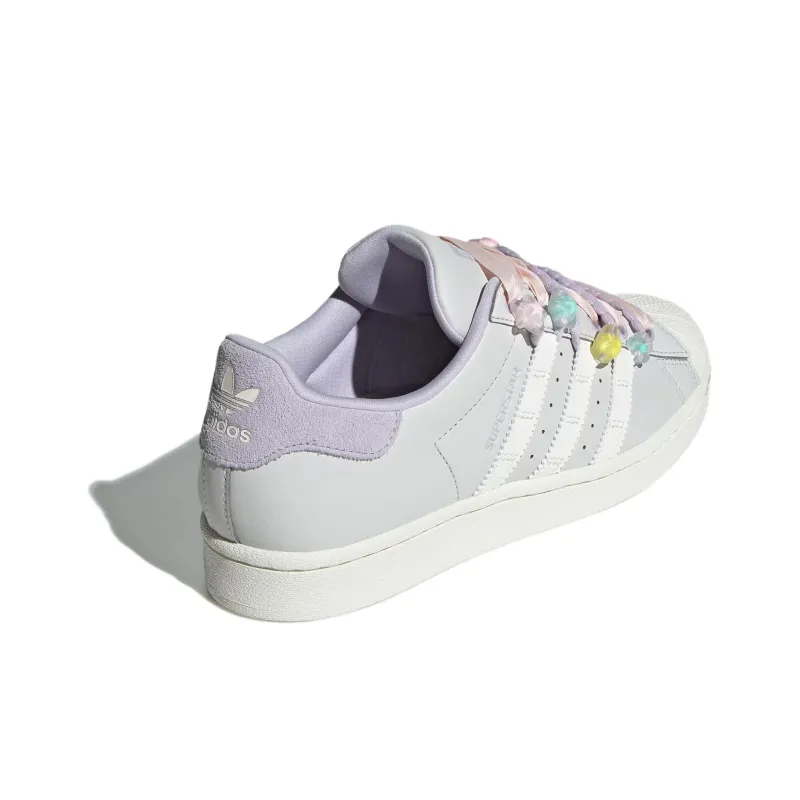 Adidas Originals SUPERSTAR Low Top Skateboard Shoes Women's Silver Purple-3