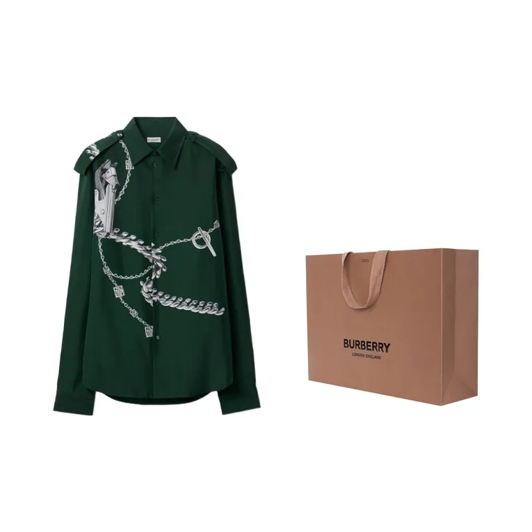 Burberry Knight Accessories-print Silk Shirt-2