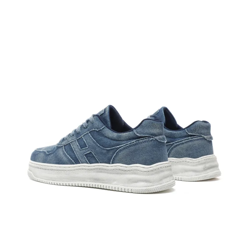 CEDAR HAN Canvas Shoes Unisex Low Top Blue-2