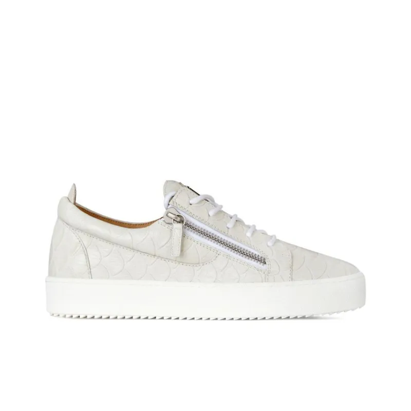 Giuseppe Zanotti/GZ Frankie Low Top Skateboard Shoes Men's White-1