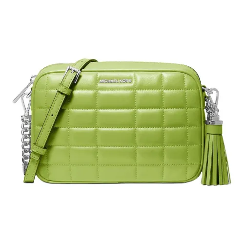 MICHAEL KORS Jet Set Leather Shoulder Bag Crossbody Bag Medium Size Women's Green