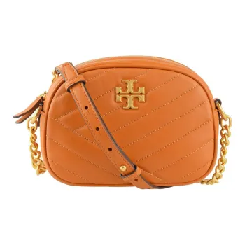 TORY BURCH Kira Leather Camera Bag, Shoulder Bag, Crossbody Bag Small Size Women's Orange