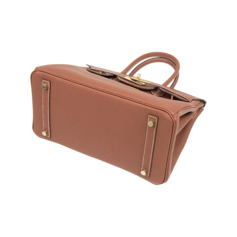 HERMES Birkin Togo Leather Birkin Bag Handbags Women's 4E Sienne Ochre Red-2