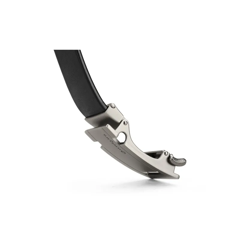 NAVIGARE Top Grain Cow Leather Belt Belt Men's Matte Gunmetal Black Gun Width  3.5cm-4