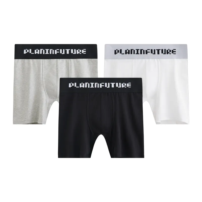 PLAN IN Underpants Men's Combo Set Black White Gray-0