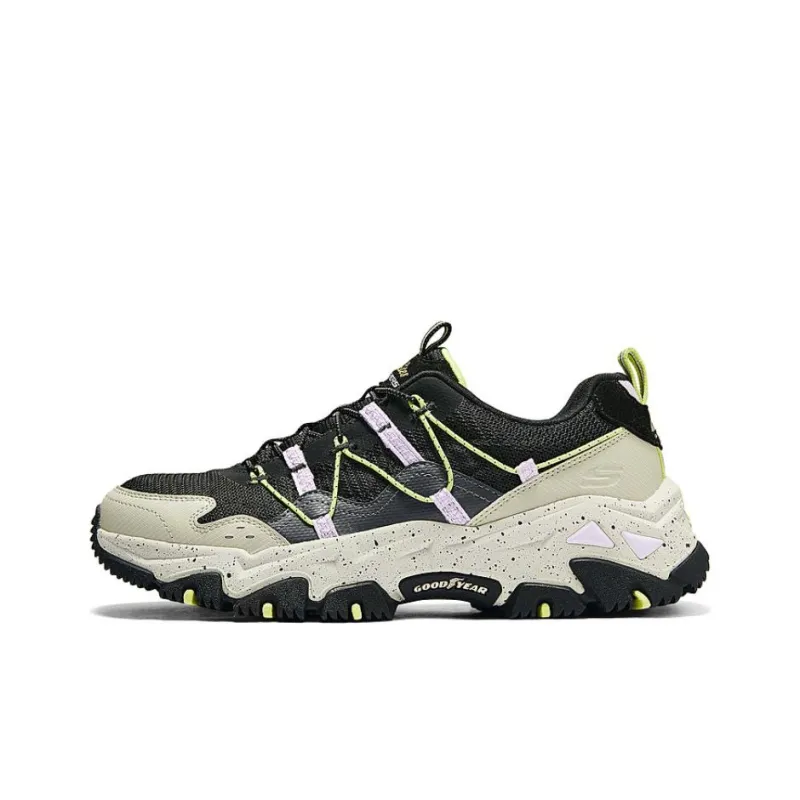 Skechers Cushioning Wear-Resistant Low-Top Outdoor Shoes Women's Black Green-0