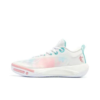 QIAODAN Wind Blade 4PRO Low Top Basketball Shoes Men's White Pink