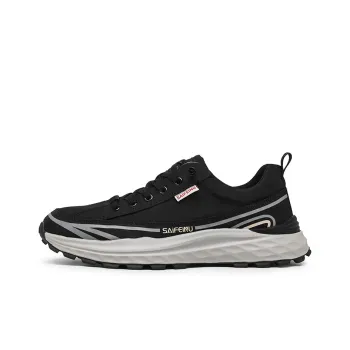SAIFEINU Business Essentials Breathable Lightweight Rebound Low-Top Casual Shoes Men's Black