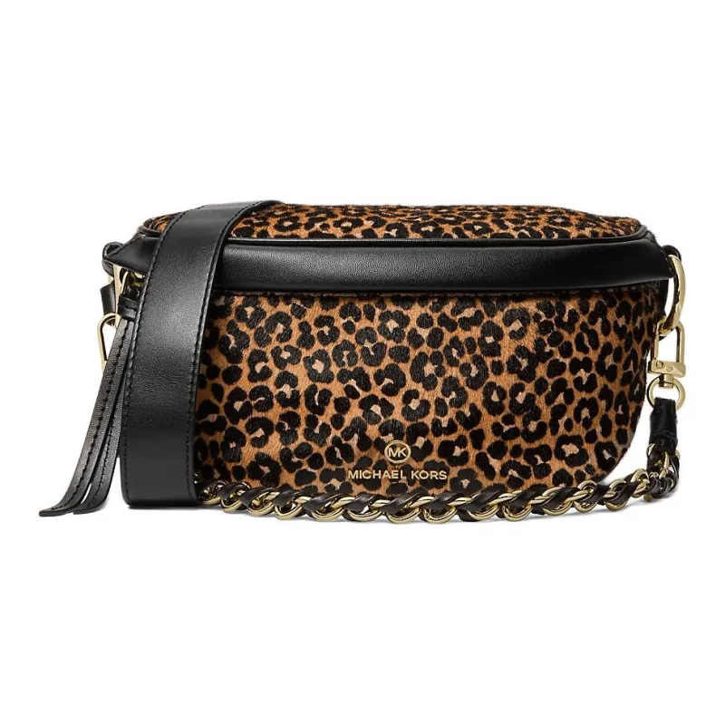 MICHAEL KORS Slater Calf Hair Messenger Bag Crossbody Bag Shoulder Bag Women's Brown & Black-0